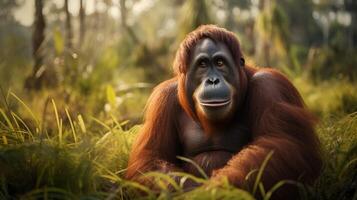 AI generated orangutan high quality image photo