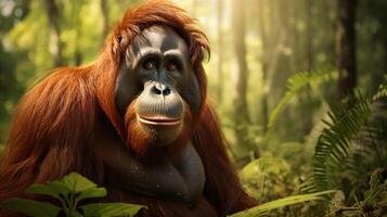 AI generated orangutan high quality image photo