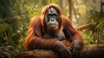 AI generated orangutan high quality image photo