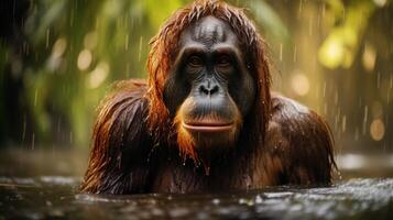 AI generated orangutan high quality image photo