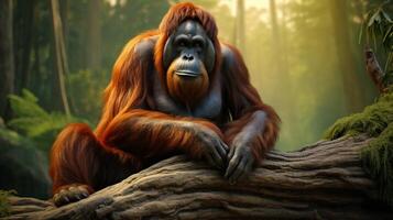 AI generated orangutan high quality image photo