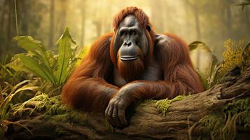 AI generated orangutan high quality image photo