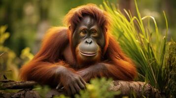 AI generated orangutan high quality image photo