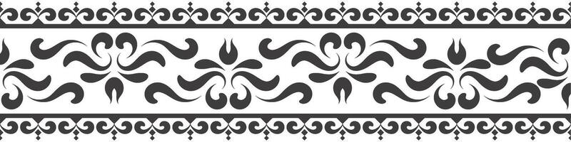 étnico sin costura raya modelo. Clásico frontera ornamento vector. clásico florido antiguo elemento. barroco rococó floral estilo. decorativo diseño para marco, página, póster, saludo tarjeta, invitación, menú. vector