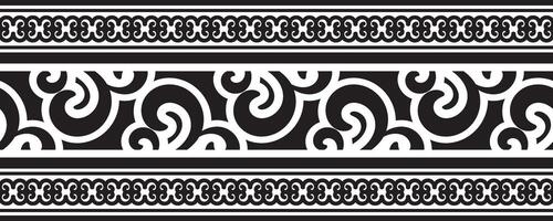 étnico sin costura raya modelo. Clásico frontera ornamento vector. clásico florido antiguo elemento. barroco rococó floral estilo. decorativo frontera diseño para marco, textil, tela, cortina, alfombra, cubrir. vector