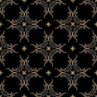 Gold seamless baroque damask pattern vector with vintage style. Grunge texture. Luxury floral ornament for decoration interior. Design for fabric and textile, wallpaper, curtain, room wall.