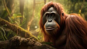 AI generated orangutan high quality image photo