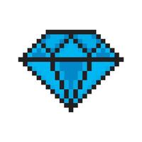 Diamond in pixel art style vector