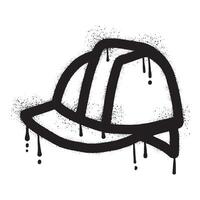 Hard hat graffiti drawn with black spray paint vector