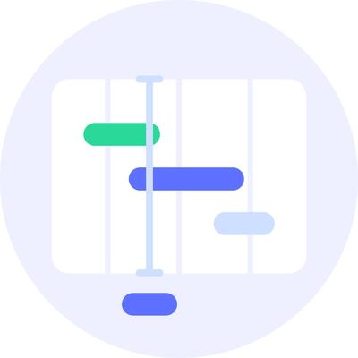 gantt chart management modern icon illustration