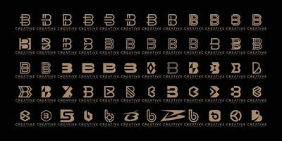 creative letter B icon set. design for business of luxury, elegant, simple. vector