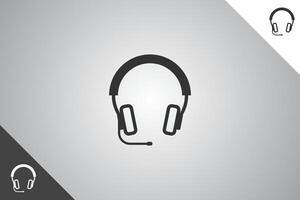 Headphone logo. Minimal and modern logotype. Perfect logo for business related to band, musicians and singers industry. Isolated background. Vector eps 10.