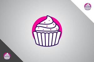 Cup cake logo. Bakery, cakes and pastries logo identity template. Perfect logo for business related to bakery, cakes and pastries. Isolated background. Vector eps 10.