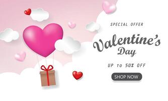 Happy Valentine's Day  stylish heart banner vector