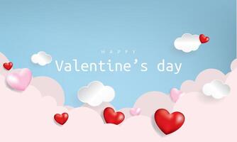 Happy Valentine's Day  stylish heart banner vector