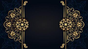 Luxury background with golden mandala ornament vector