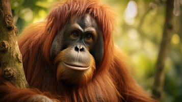 AI generated orangutan high quality image photo