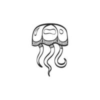 Hand drawn sketch icon jellyfish vector