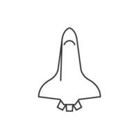 Space shuttle icon in thin outline style vector