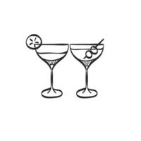 Hand drawn sketch icon wine glass vector