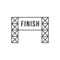 Finish line icon in thin outline style vector