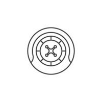 Roulette table icon in thin outline style vector