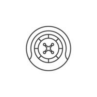 Roulette table icon in thin outline style vector