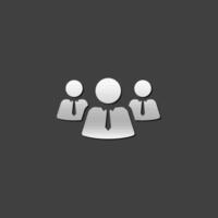 Teamwork icon in metallic grey color style.Business collaboration team vector