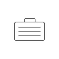 Business suitcase icon in thin outline style vector