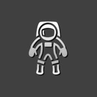 astronauta icono en metálico gris color estilo. espacio protector engranaje vector