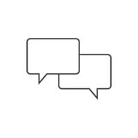 Chat sign icon in thin outline style vector