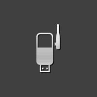 Wireless receiver icon in metallic grey color style.Internet connection router vector
