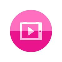 Tablet PC icon in flat color circle style. Wireless connection WiFi vector
