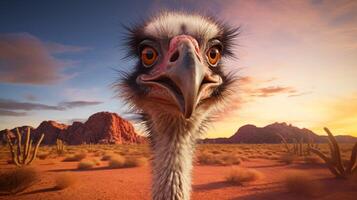 AI generated ostrich high quality image photo