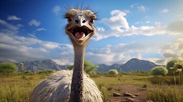 AI generated ostrich high quality image photo