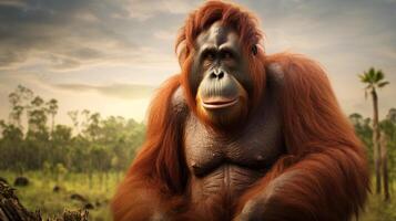 AI generated orangutan high quality image photo