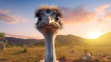 AI generated ostrich high quality image photo