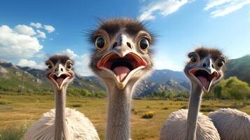 AI generated ostrich high quality image photo