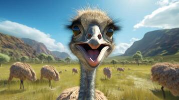 AI generated ostrich high quality image photo