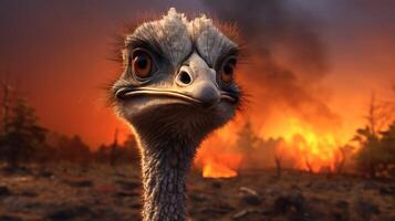 AI generated ostrich high quality image photo