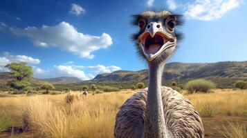 AI generated ostrich high quality image photo