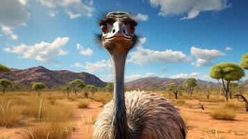 AI generated ostrich high quality image photo