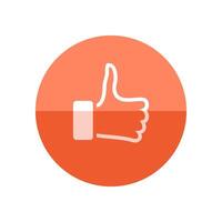 Thumb up hand icon in flat color circle style. Internet social media news status update like vector
