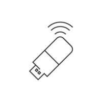 Modem icon in thin outline style vector