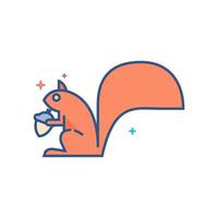 Squirrel icon flat color style vector illustration