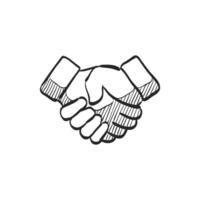 Hand drawn sketch icon handshake vector