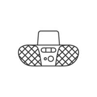 Cassette player icon in thin outline style vector