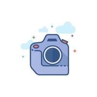 Camera icon flat color style vector illustration