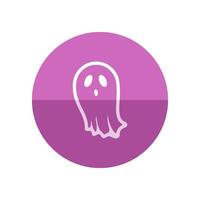 Halloween ghost icon in flat color circle style. Spooky fear frighten treat threat vector