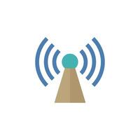 Podcast icon in flat color style. Broadcast vector